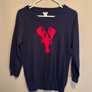 J Crew Lobster Sweater in Navy- Size Medium